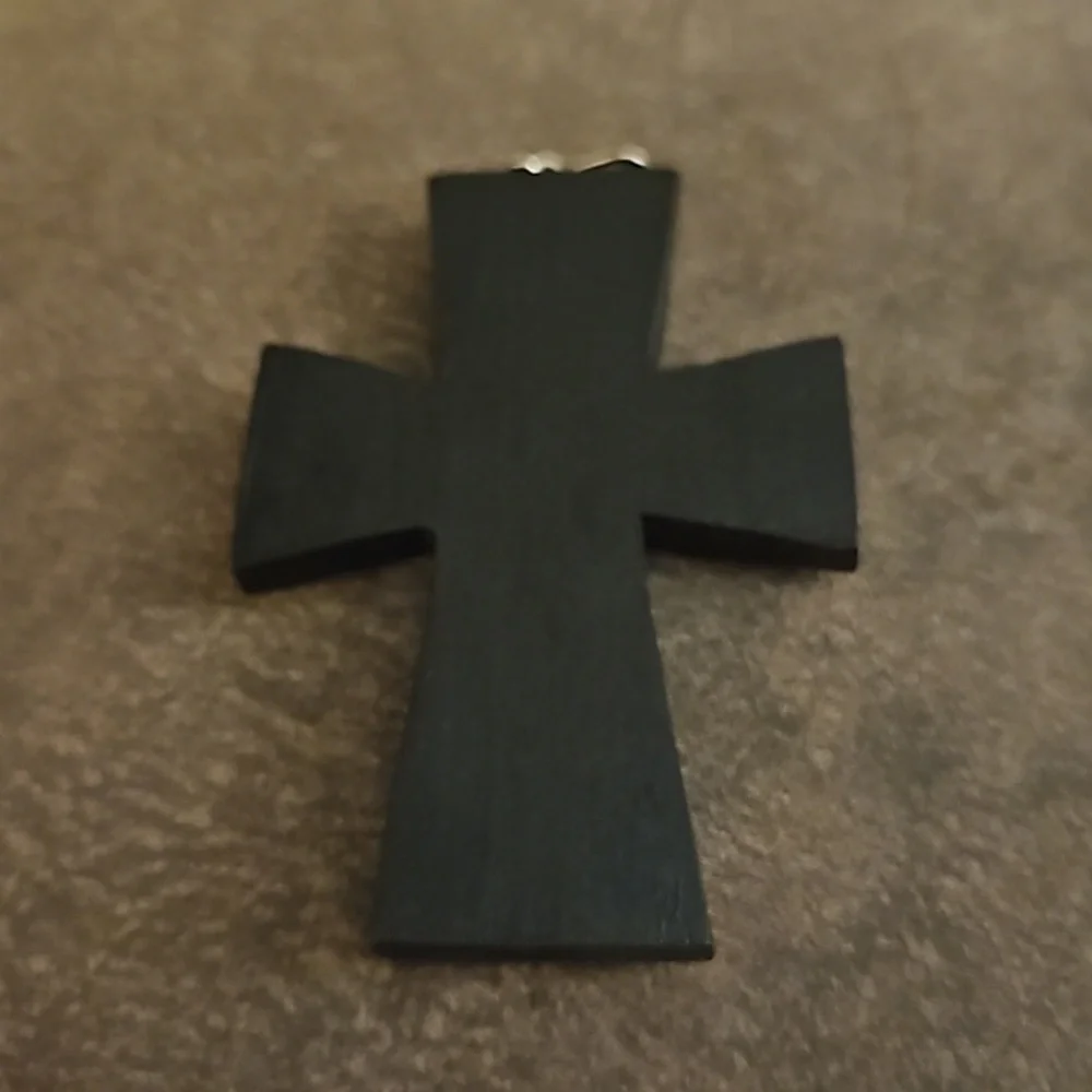 3/$30 Bedazzled Camouflage Wood Cross Pendant